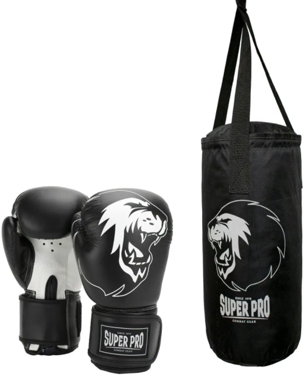 Super Pro Combat Gear Junior Bokszakset - Zwart/Wit