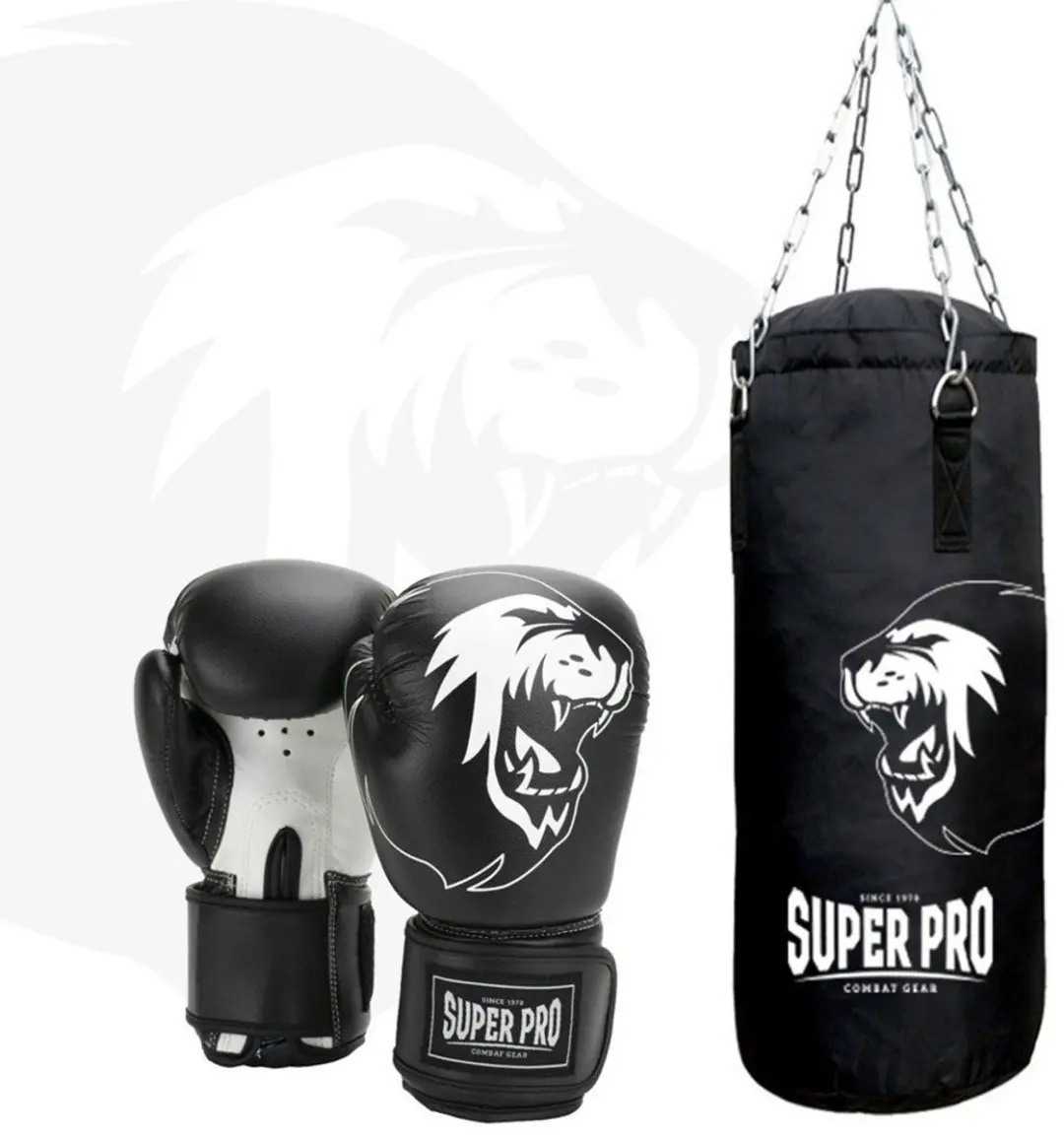 Super Pro Combat Gear Junior Bokszakset - Zwart/Wit