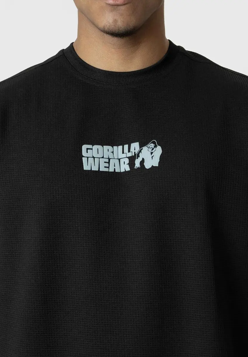 Gorilla Wear Idaho Oversized Waffel T-shirt M - Zwart