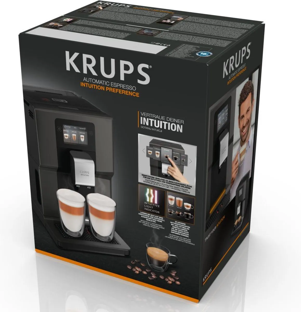 Krups Intuition EA872B Volautomatische Espressomachine - Zwart