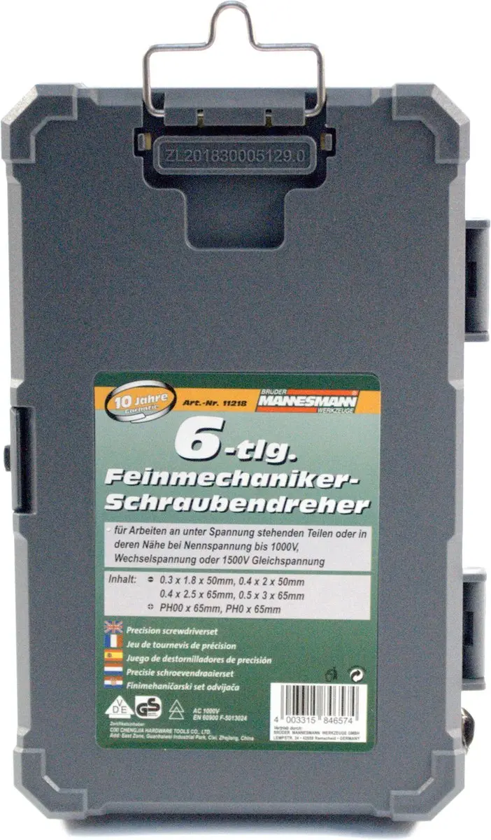 Brüder Mannesmann 11218 Precisie Schroevendraaierset 6-delig - geïsoleerd - VDE