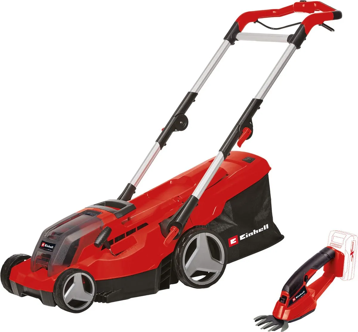 Einhell Accu Grasmaaier GE-CM 37 Li + Grasschaar GE-CG 18 Li
