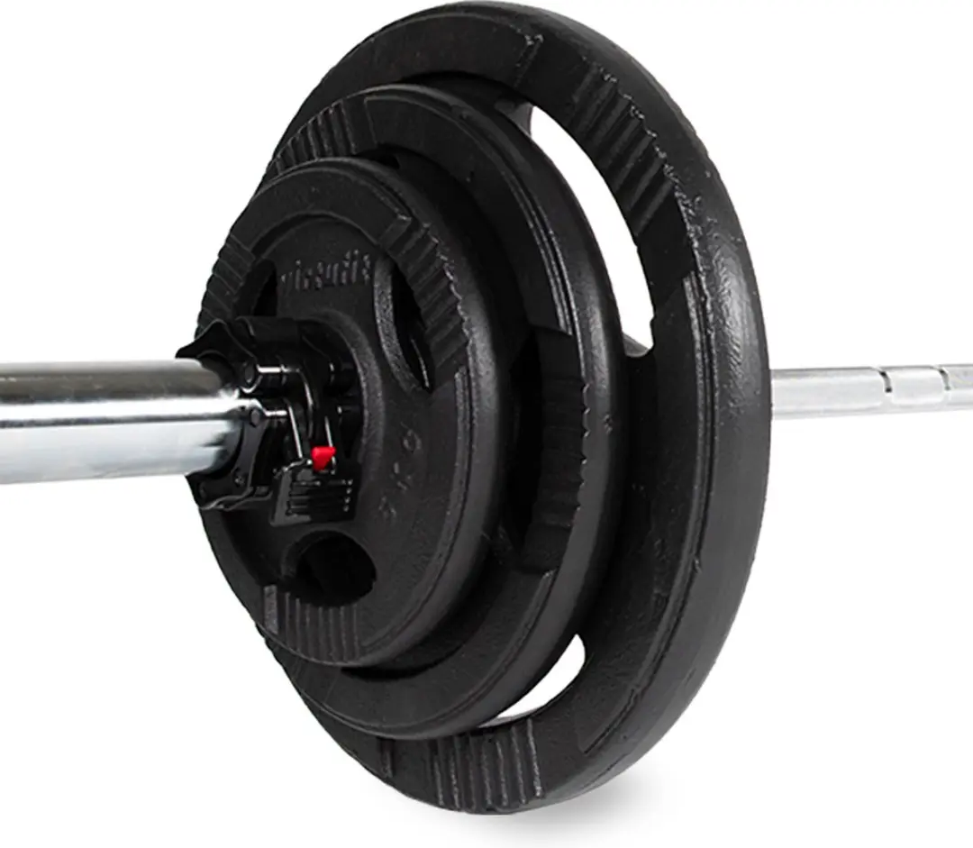 Virtufit Olympische Halterset 90 kg - 11-delig - Zwart