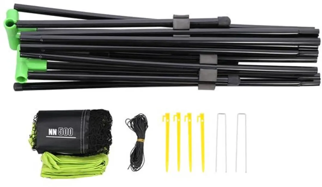 Nils Vrijstaand Badmintonnet 500cm - Weerbestendig - Zwart/Wit