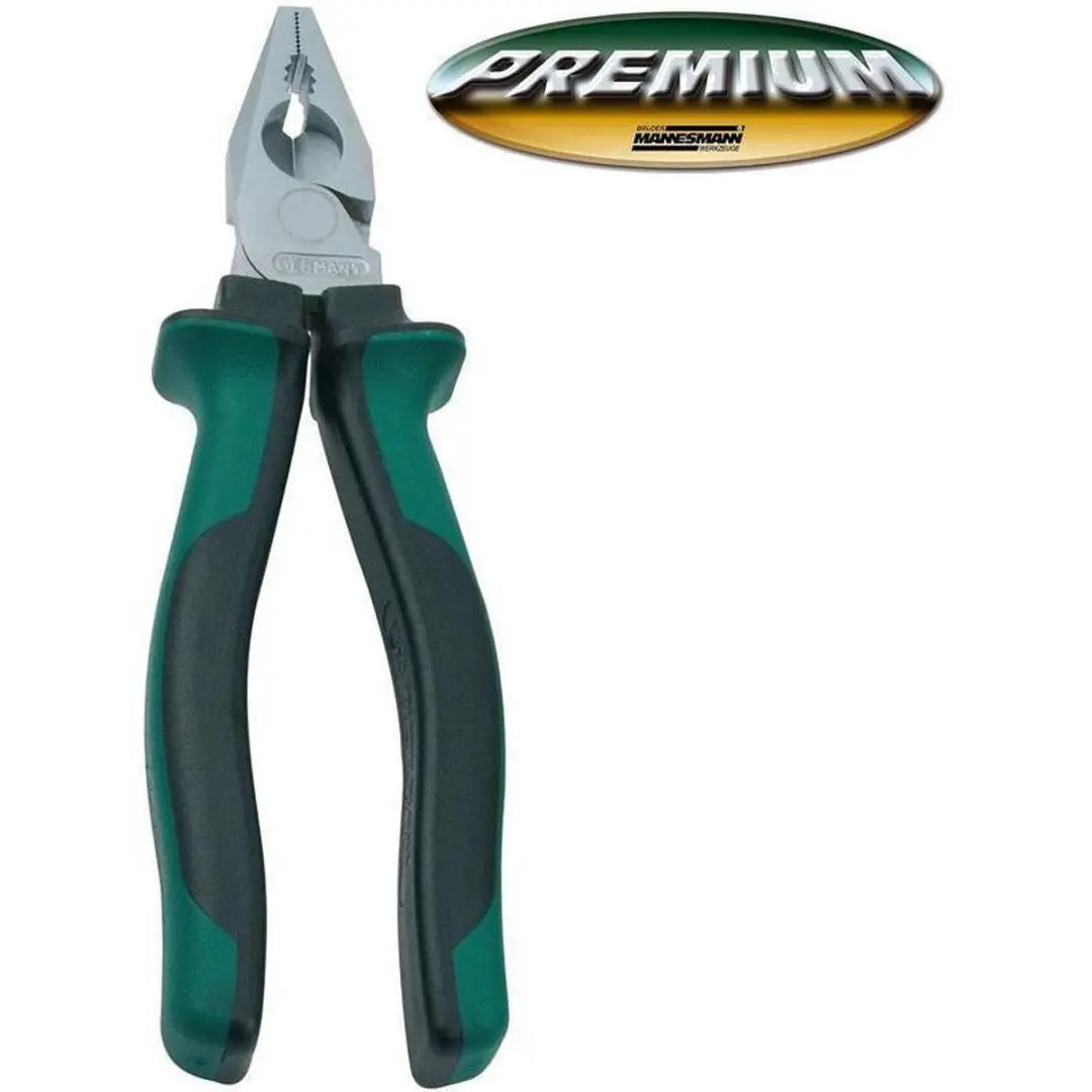 Brüder Mannesmann Combinatietang 200mm - Zilver/ Groen/ Zwart