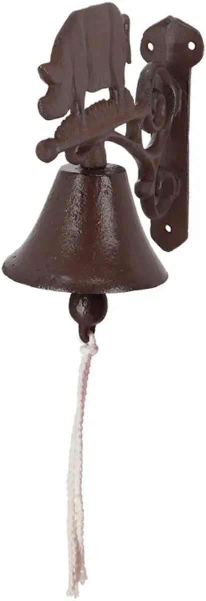 Esschert Design Deurbel Varken - Gietijzer - L20cm - Lichtbruin