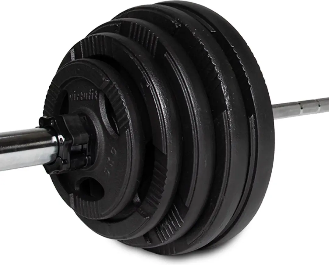 Virtufit Olympische Halterset 170kg - 11-delig - Zwart/Zilver