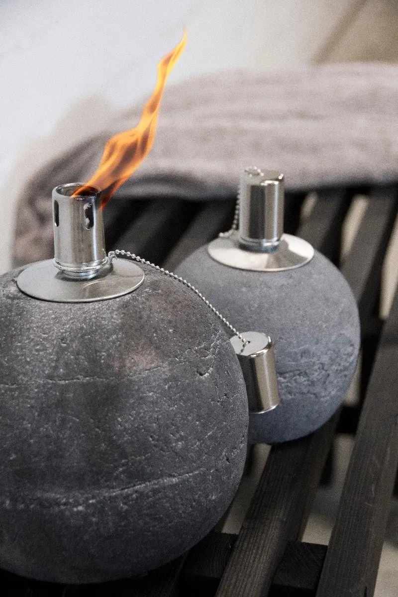 Esschert Design Bolvormige Olielamp Beton Grijs