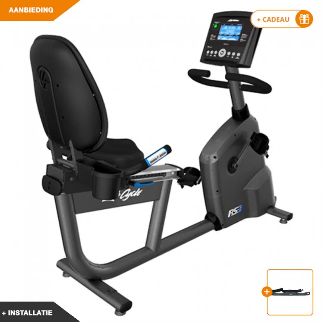 Life Fitness RS3 Go Ligfiets - 20 Niveaus - 13 Programma's - Antraciet