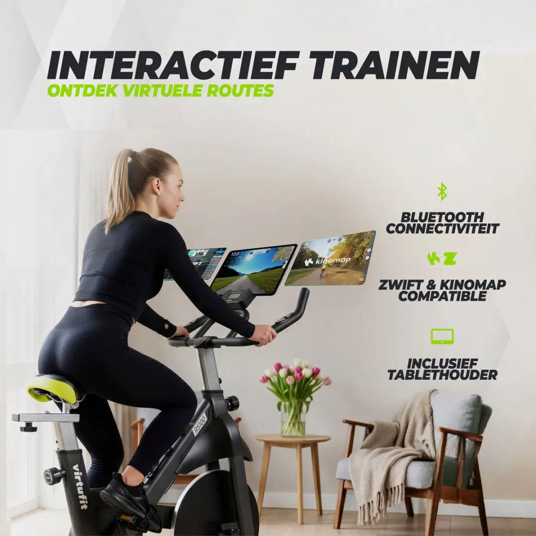 VirtuFit RS100 Magnetische Indoorfiets - 6 kg Vliegwiel - Zwart