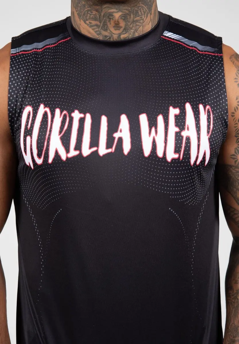Gorilla Wear Clayton Tank Top - Zwart/Rood L - afbeelding 6 van 6