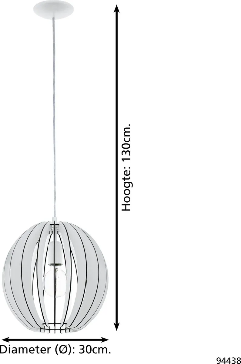 Eglo Cossano Hanglamp 1 Licht Ø300mm - Wit