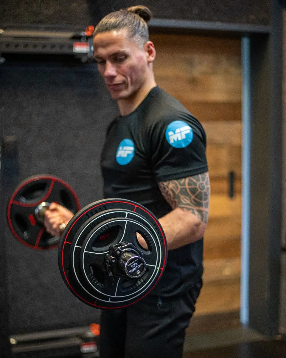 Muscle Power 10kg Polyurethaan Halterschijf 50mm - Zwart/ Oranje