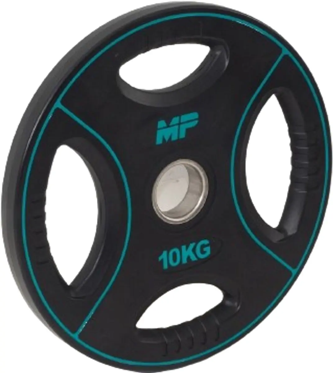 Muscle Power 10kg Polyurethaan Halterschijf 50mm - Zwart/ Oranje