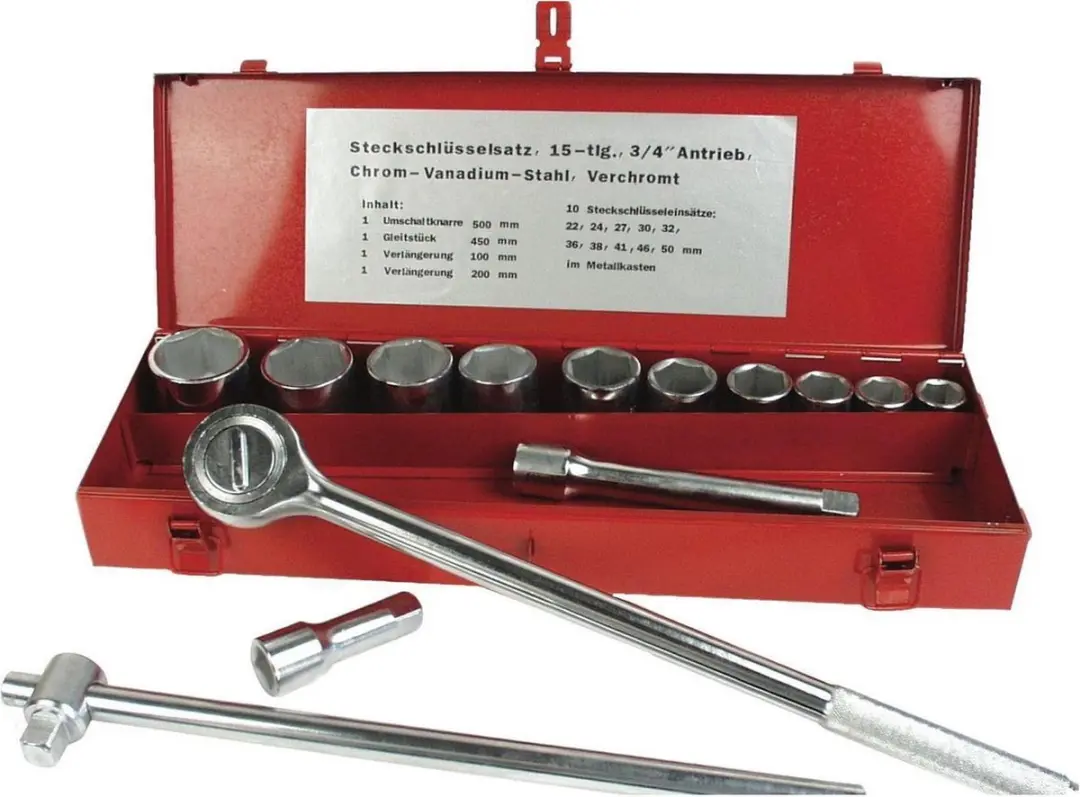 Brüder Mannesmann Doppendoos 15-delig 3/4"