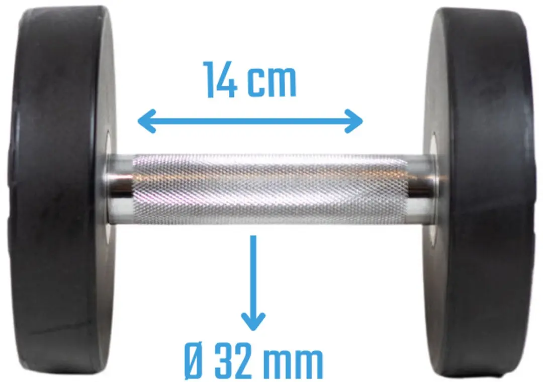 Muscle Power Ronde Dumbbell 8 kg - Zwart