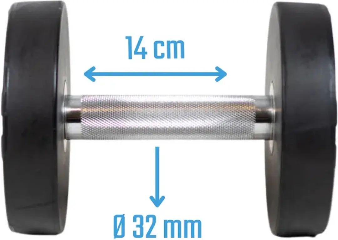 Muscle Power Ronde Dumbbell 8 kg - Zwart
