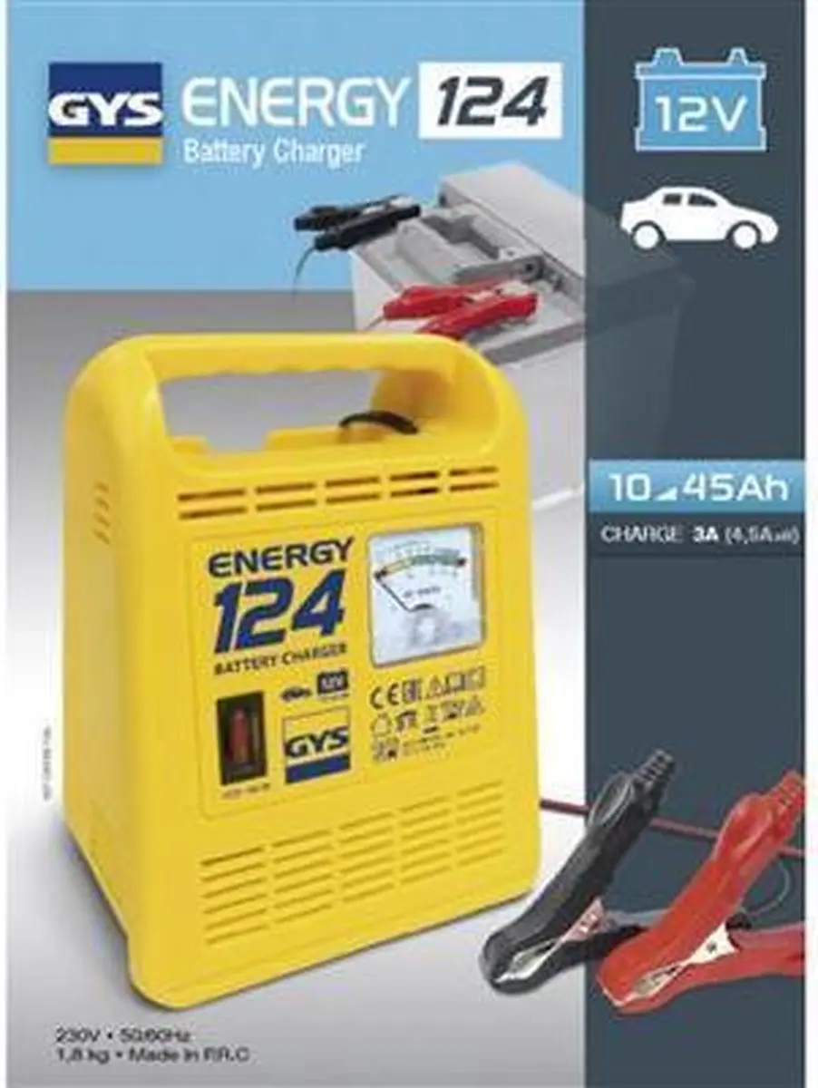 Gys Energy 124 Lader - 12V - Testfunctie - Geel