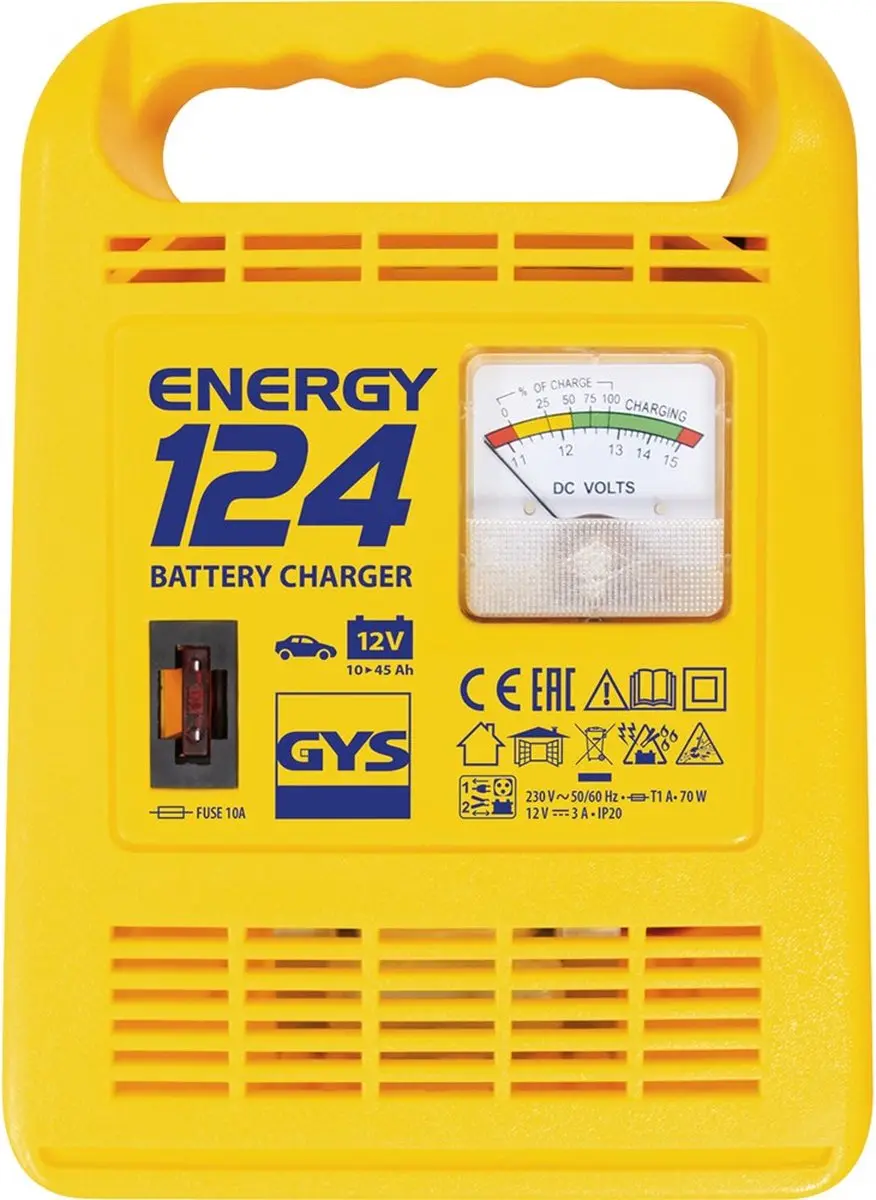 Gys Energy 124 Lader - 12V - Testfunctie - Geel - afbeelding 6 van 6