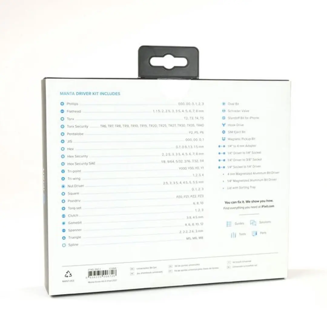 iFixit Manta Precision Bit Set 112-delig - Zwart/Aluminium