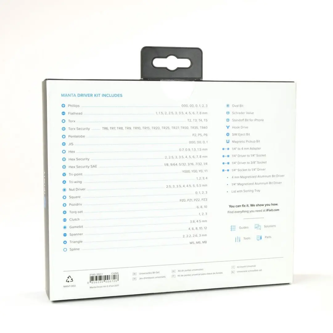 iFixit Manta Precision Bit Set 112-delig - Zwart/Aluminium