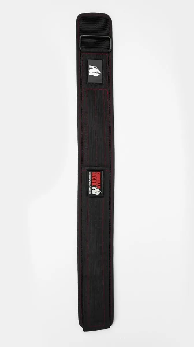Gorilla Wear 4" Nylon Gewichthefgordel - M/L - Zwart/Rood