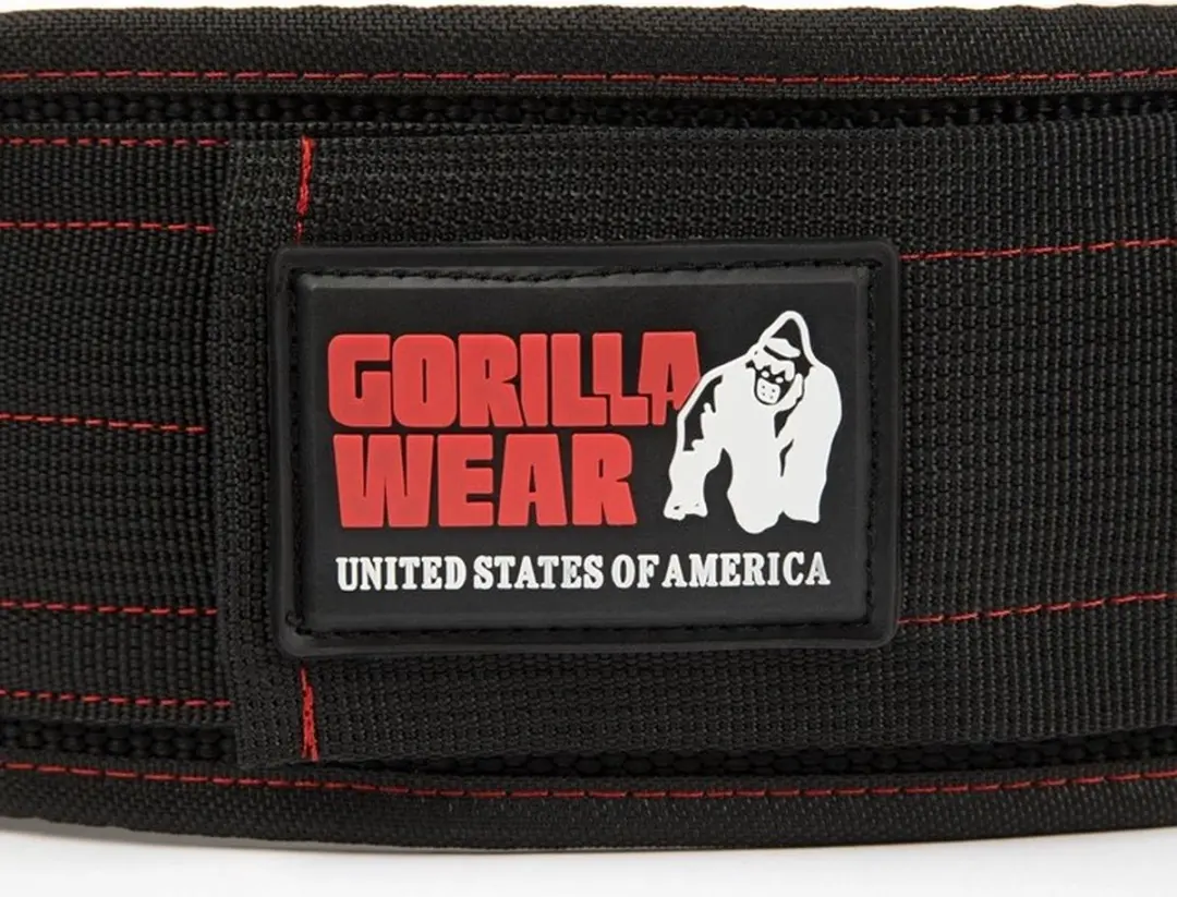 Gorilla Wear 4" Nylon Gewichthefgordel - M/L - Zwart/Rood