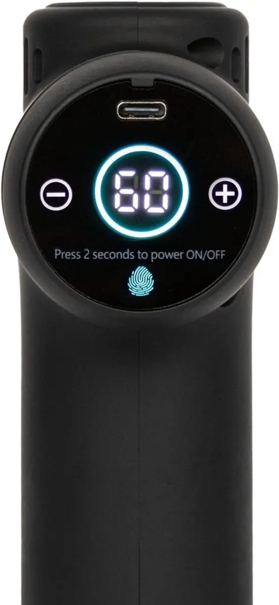 VirtuFit M2S Mini Massagegun - 4 Opzetstukken - Zwart