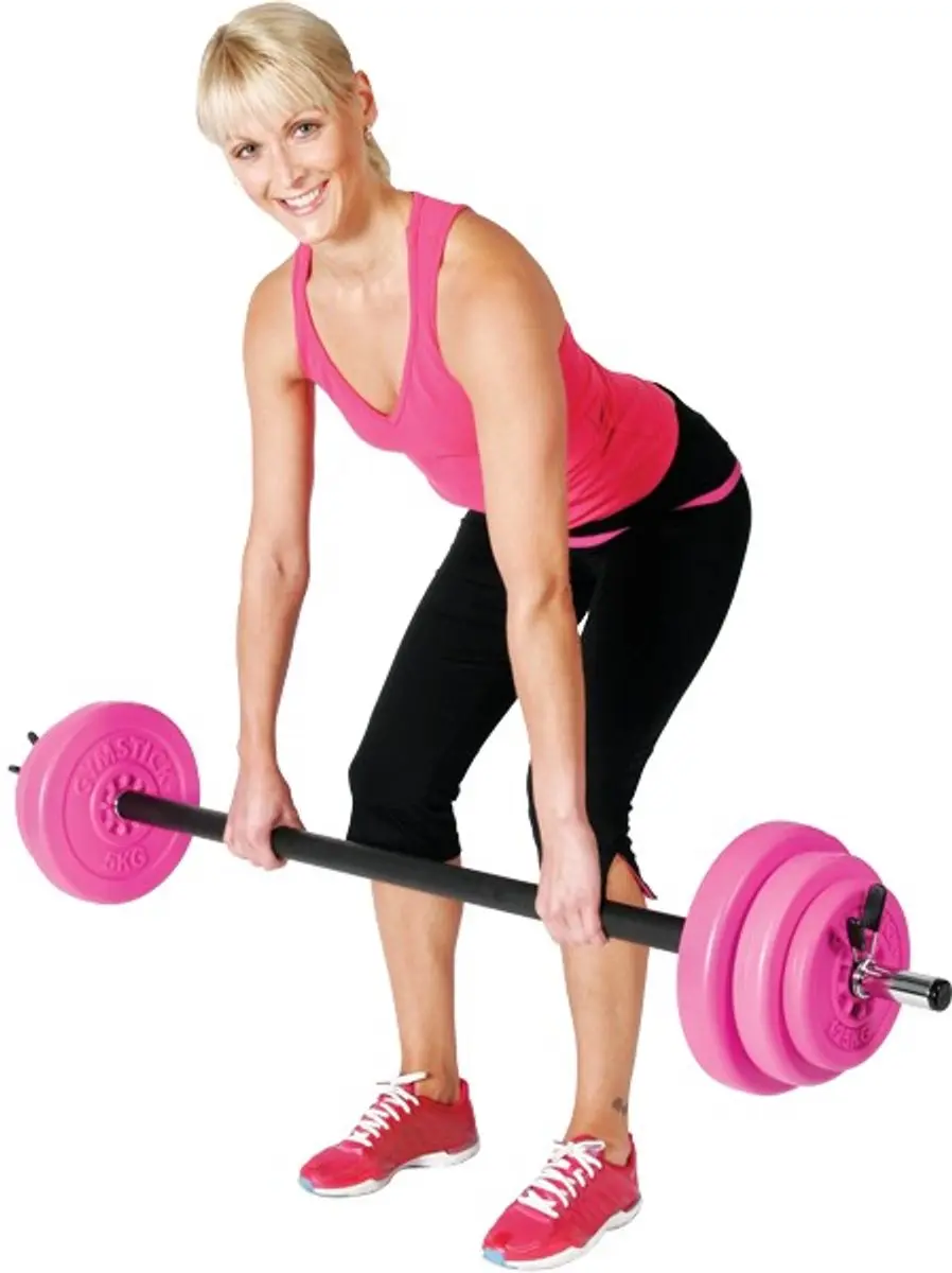Gymstick Aerobic Pump Set 20kg - 6 Vinyl Schijven - Roze/Zwart