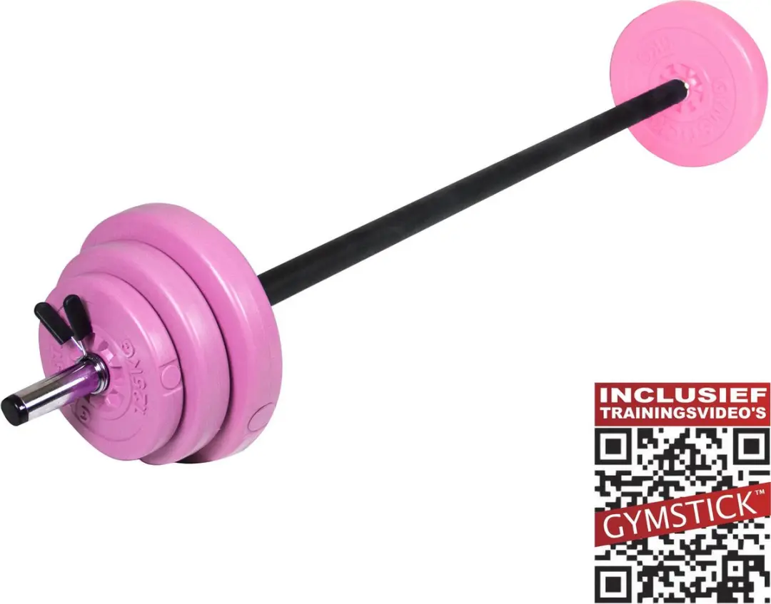 Gymstick Aerobic Pump Set 20kg - 6 Vinyl Schijven - Roze/Zwart