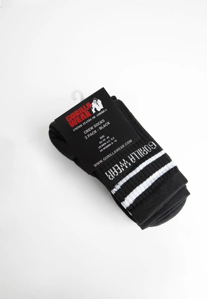 Gorilla Wear Crew Sokken 2-Pack - Zwart