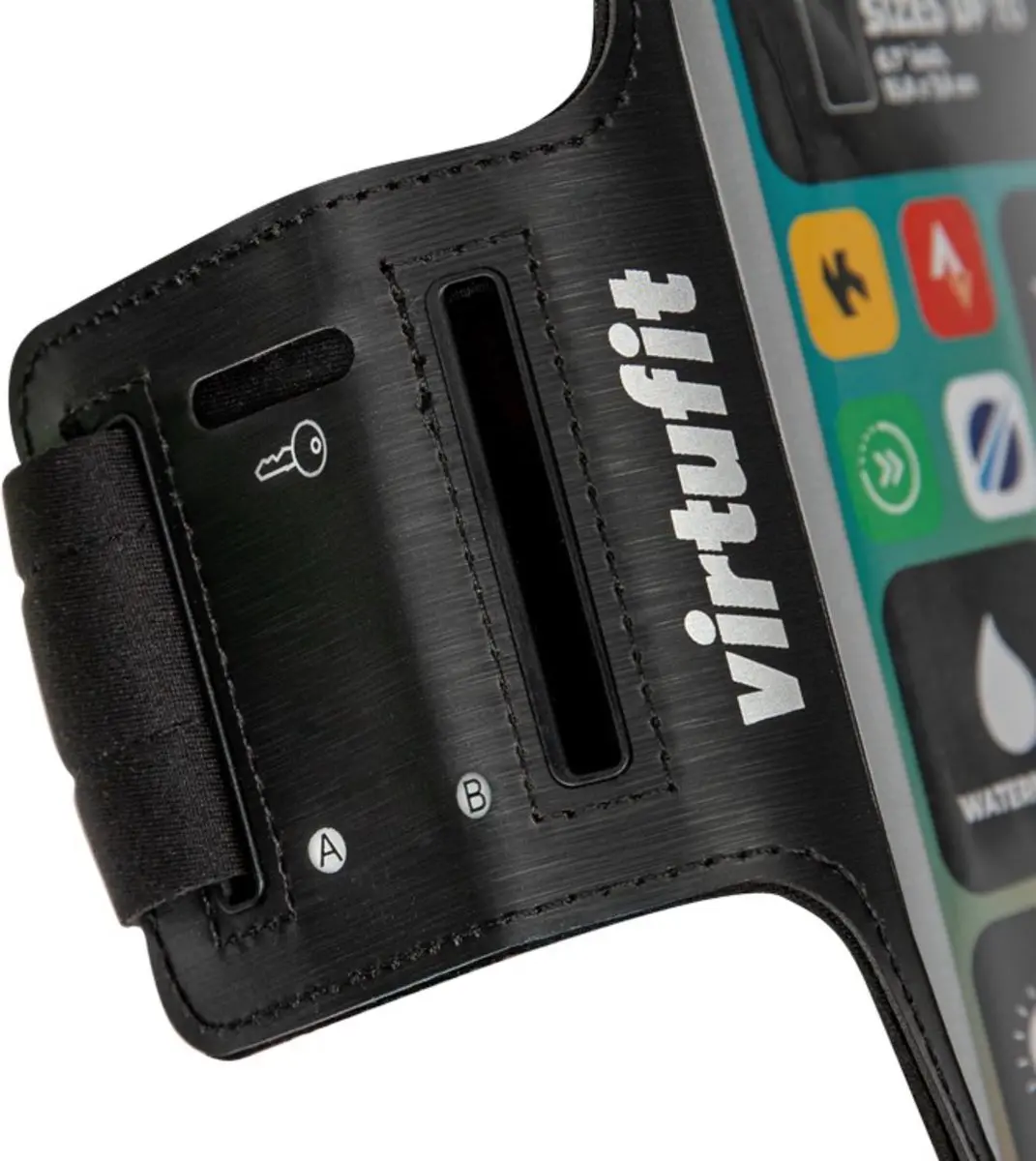 VirtuFit Hardloop Telefoon Armband Pro - One Size - Zwart/Transparant