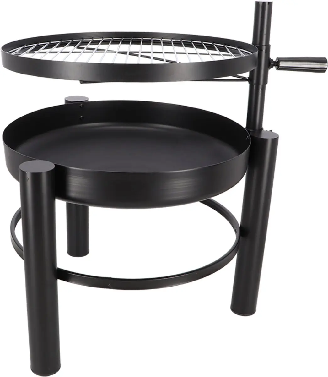 Esschert Design Vuurschaal met Grill 78cm - Zwart