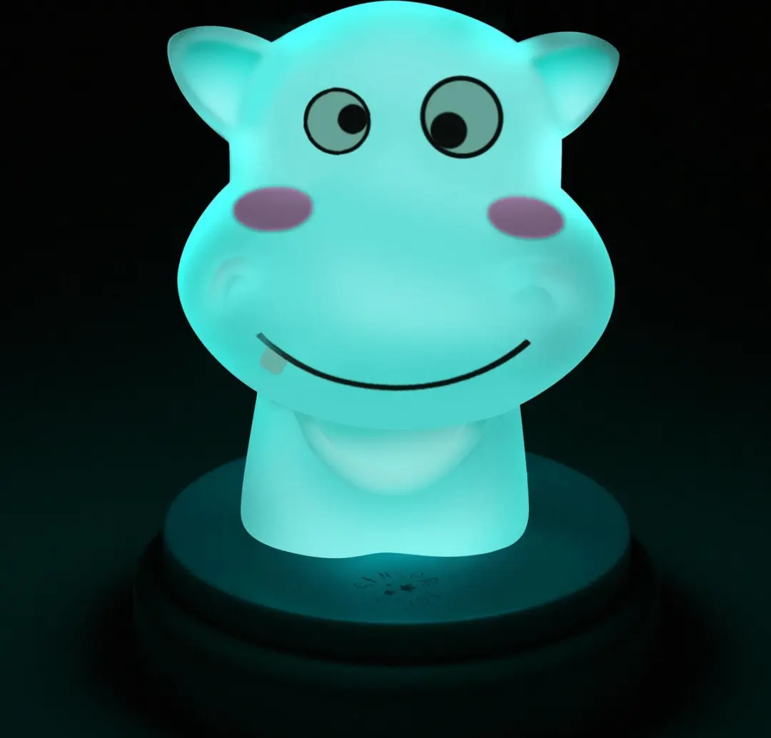 Alecto Silly Hippo LED Nachtlampje - Nijlpaard Blauw