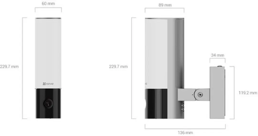EZVIZ EL3 Draadloze Beveiligingscamera 2K - Zilver