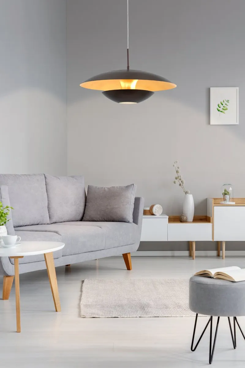 Eglo Nuvano Hanglamp 3 Lichts E27 Ø480mm - Bruin/Goud - afbeelding 6 van 6