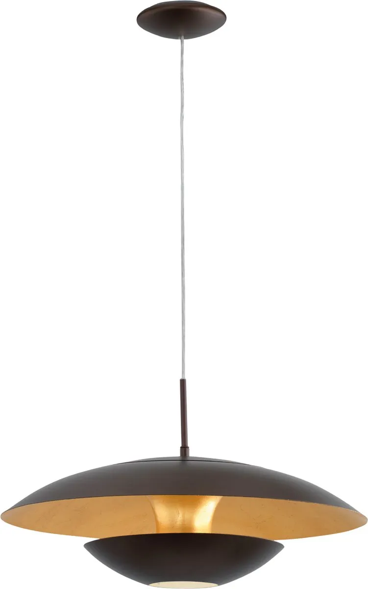 Eglo Nuvano Hanglamp 3 Lichts E27 Ø480mm - Bruin/Goud