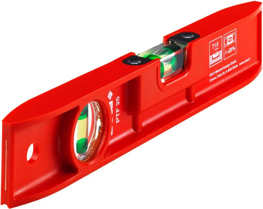 Sola PTF 25 Kunststof Torpedowaterpas 250mm - Rood