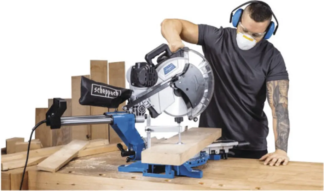 Scheppach HM140L Afkortzaag 2000W - Hout - Ø305mm - afbeelding 6 van 6