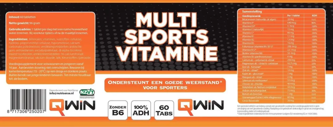 QWIN Multi Sports Vitamine - 60 Stuks