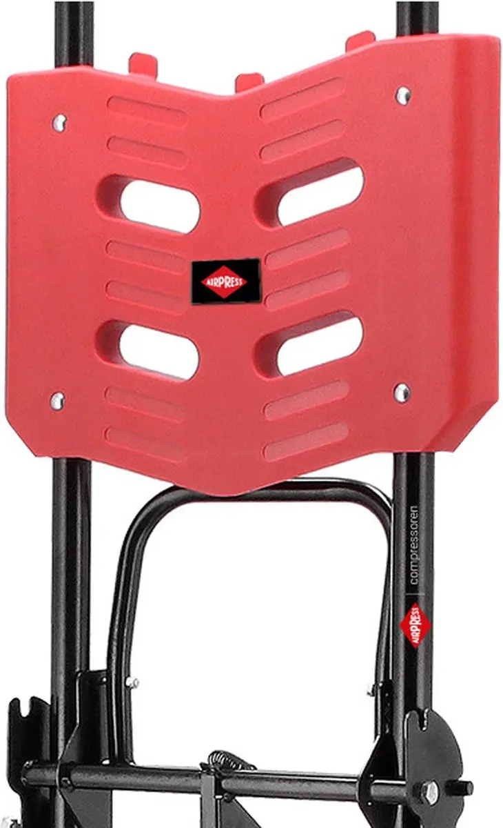 Airpress Opvouwbare 2-in-1 Steekwagen 4 Wielen - Zwart/Rood