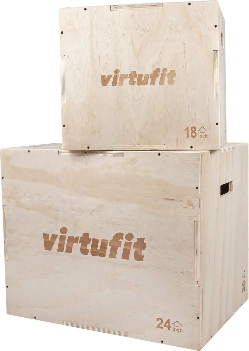 VirtuFit Houten Crossfit Plyo Box 3-in-1 40x45x50cm - Bruin
