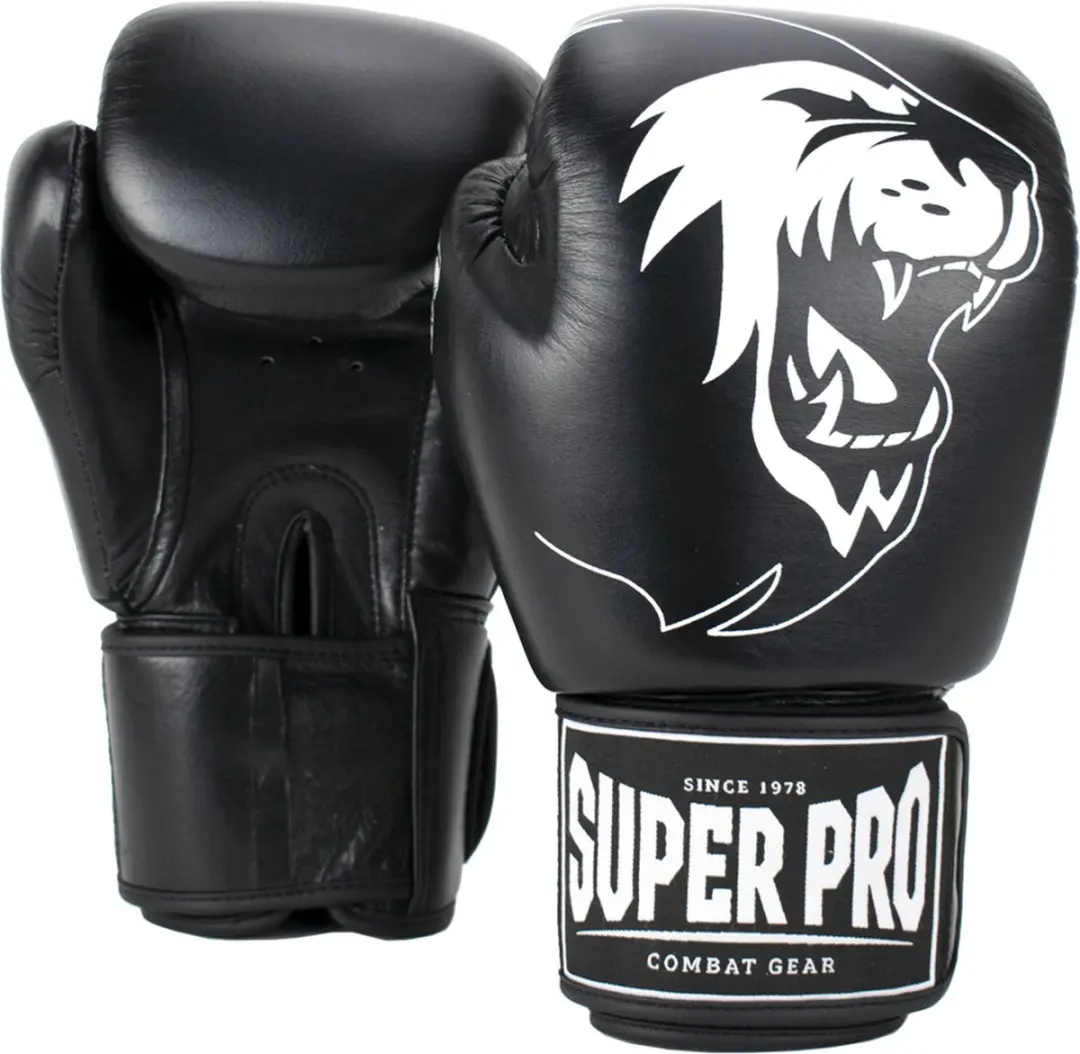 Super Pro Warrior Lederen Bokshandschoenen 14oz
