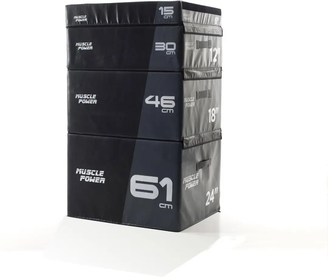 Muscle Power Safe Plyo Box 18 - 46 cm - Zwart