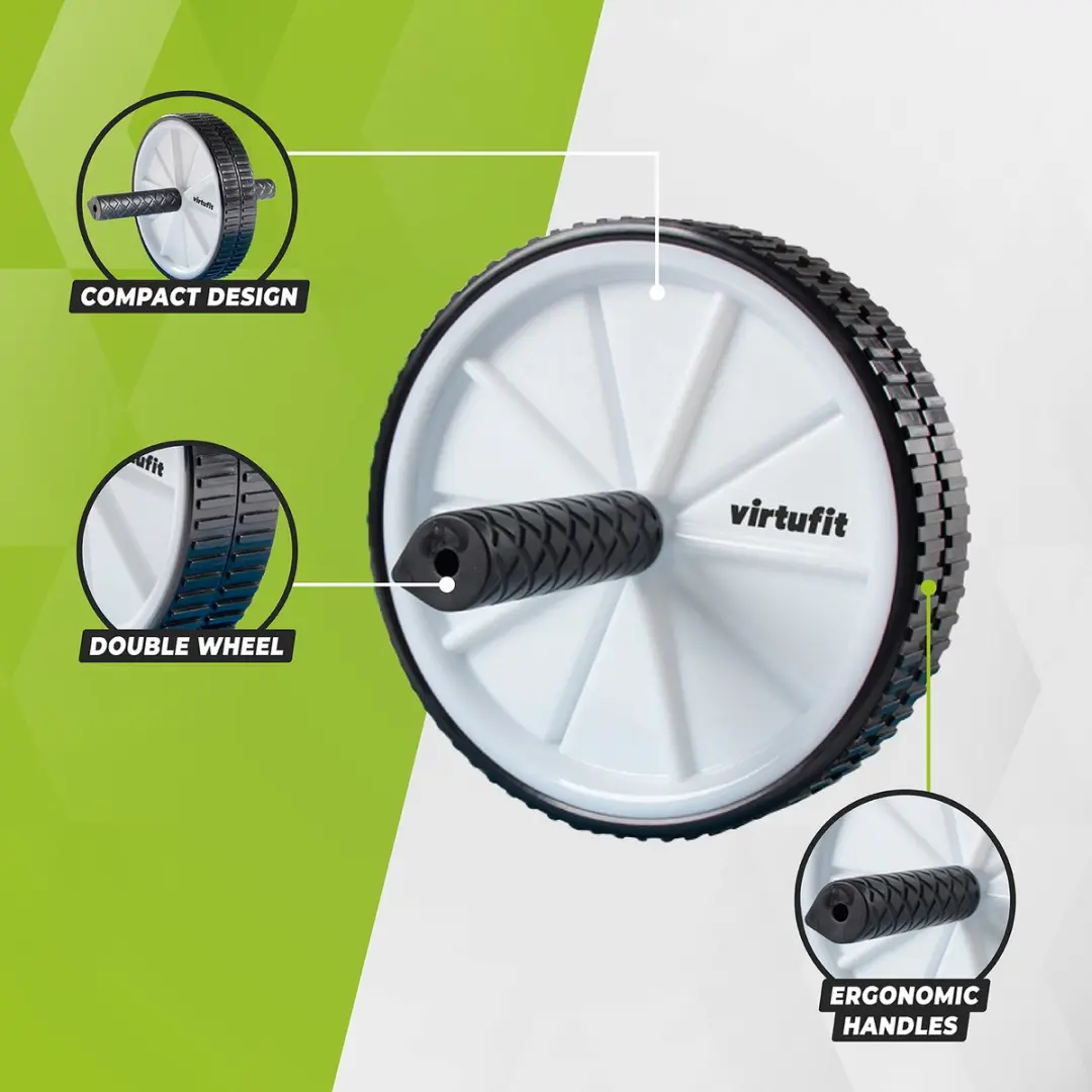 VirtuFit Dubbel Buikspierwiel - Ab Roller Grijs/Zwart