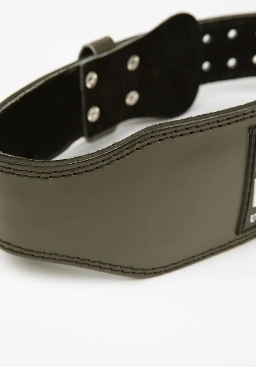 Gorilla Wear Leren Sportriem 4 Inch - Legergroen