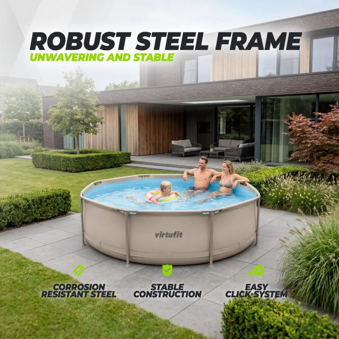 Virtufit Rond Zwembad Ø244cm Compleet Pakket - 3086L - Beige