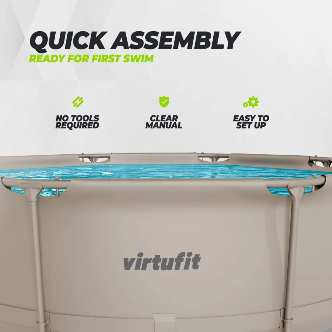 Virtufit Rond Zwembad Ø244cm Compleet Pakket - 3086L - Beige
