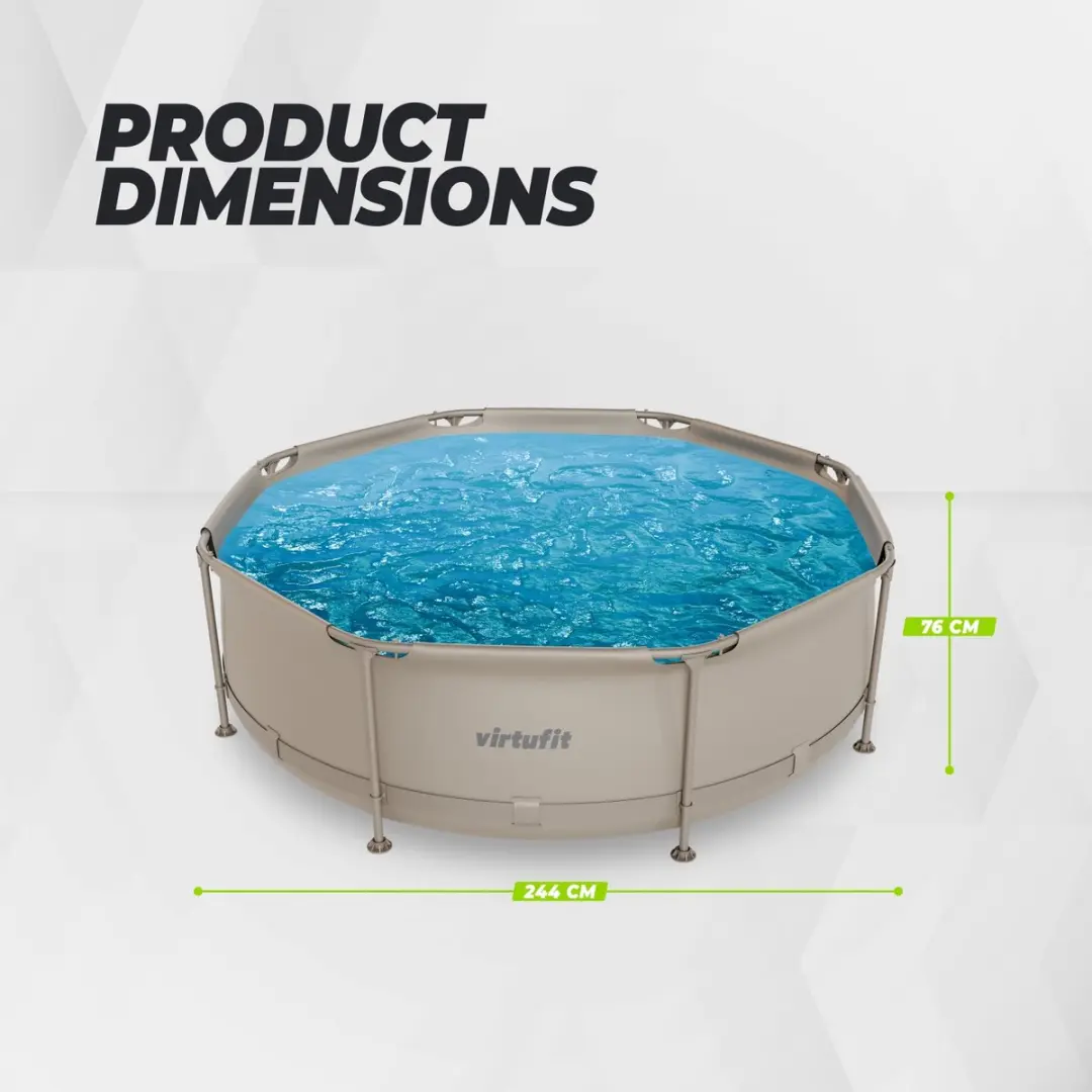 Virtufit Rond Zwembad Ø244cm Compleet Pakket - 3086L - Beige