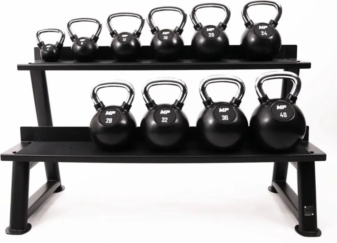 Muscle Power Rubberen Kettlebell 12 kg - Zwart